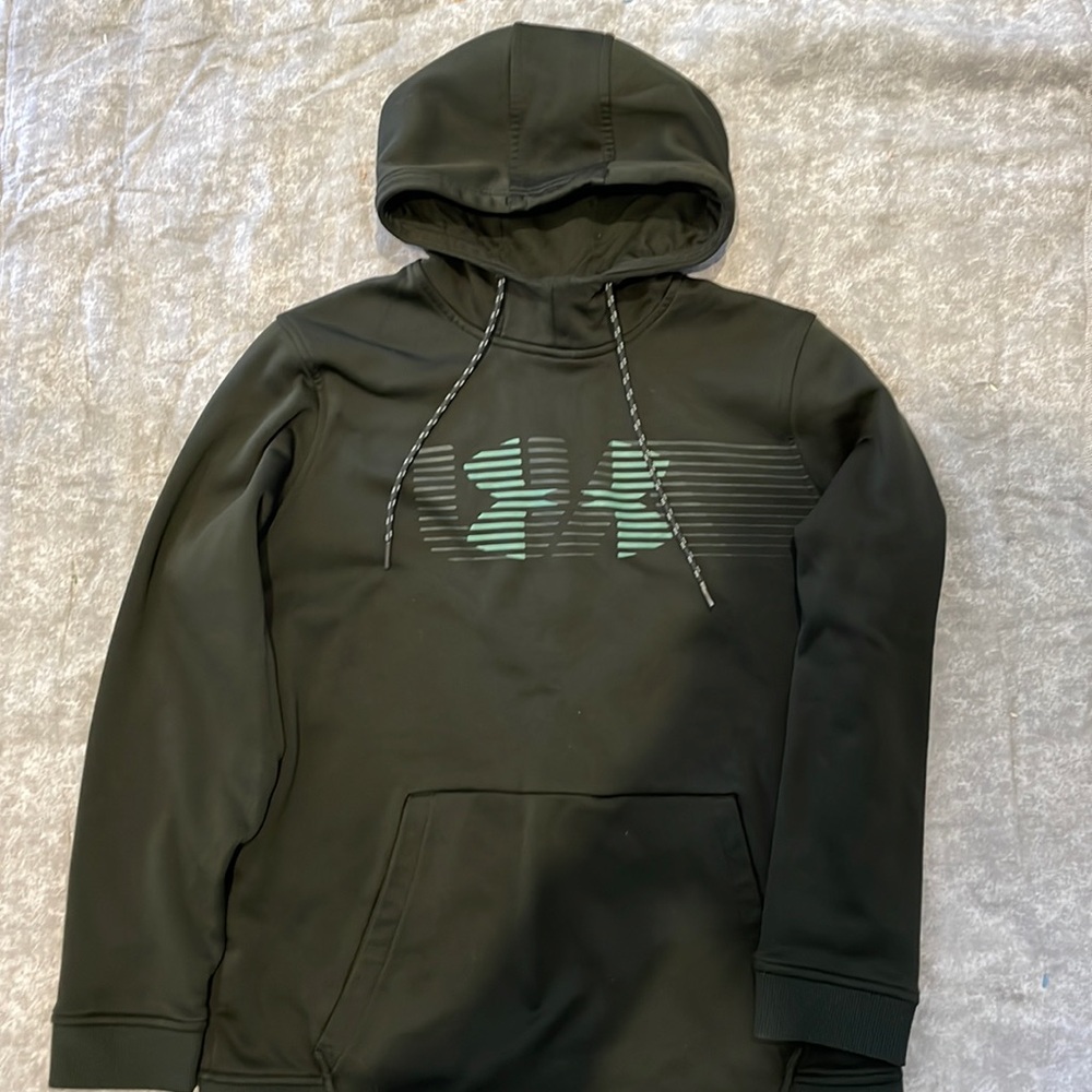 UnderArmour Men’s Coldgear Green Sweatshirt with Hood